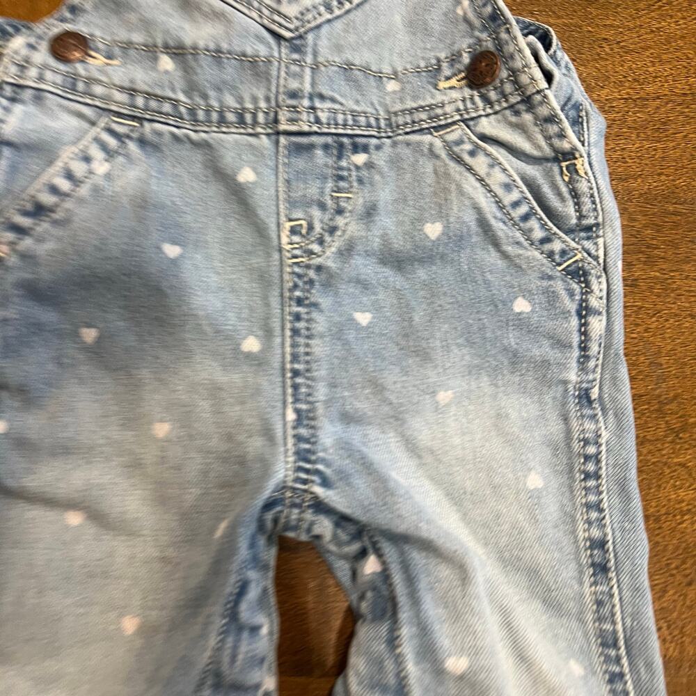 OshKosh Heart Denim Overalls 9 Months - Picture 5 of 5